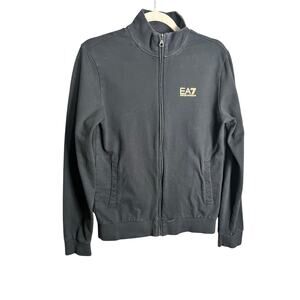 Emporio Armani EA7 Full ZIP SWEATSHIRT Black Sz S Comfort Casual Jacket Mens
